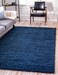 Unique Loom Solid Shag Collection Area Rug 8 x 10 Rectangle Sapphire Blue Navy Blue