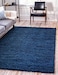 Unique Loom Solid Shag Collection Area Rug 8 x 10 Rectangle Sapphire Blue Navy Blue