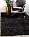 Unique Loom Solid Shag Collection Area Rug 5 1 x 8 Rectangle Jet Black
