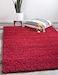 Unique Loom Solid Shag Collection Area Rug 5 1 x 8 Rectangle Cherry Red
