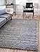 Unique Loom Solid Shag Collection Area Rug 5 1 x 8 Rectangle Cloud Gray