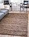 Unique Loom Solid Shag Collection Area Rug 5 1 x 8 Rectangle Sandy Brown