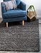 Unique Loom Solid Shag Collection Area Rug 6 1 x 9 Rectangle Graphite Gray