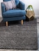Unique Loom Solid Shag Collection Area Rug 6 1 x 9 Rectangle Graphite Gray