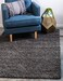 Unique Loom Solid Shag Collection Area Rug 6 1 x 9 Rectangle Graphite Gray