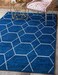 Unique Loom Trellis Frieze Collection Area Rug Geometric 8 x 10 Navy Blue Ivory