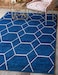 Unique Loom Trellis Frieze Collection Area Rug Geometric 8 x 10 Navy Blue Ivory
