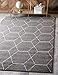 Unique Loom Trellis Frieze Collection Area Rug Geometric 5 1 x 8 Dark Gray Ivory