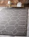 Unique Loom Trellis Frieze Collection Area Rug Geometric 5 1 x 8 Dark Gray Ivory