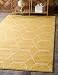 Unique Loom Trellis Frieze Collection Area Rug Geometric 5 1 x 8 Yellow Ivory