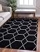 Unique Loom Trellis Frieze Collection Area Rug Geometric 8 x 10 Black Ivory