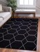 Unique Loom Trellis Frieze Collection Area Rug Geometric 8 x 10 Black Ivory