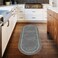 Antep Rugs Alfombras Modern Bordered 2x5 NonSkid NonSlip Low Profile Pile Rubber Backing Kitchen Area Rugs Gray 2 x 5 Oval