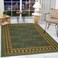 Antep Rugs Alfombras Modern Bordered 5x7 NonSkid NonSlip Low Profile Pile Rubber Backing Indoor Area Rugs Green 5 x 7