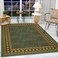 Antep Rugs Alfombras Modern Bordered 5x7 NonSkid NonSlip Low Profile Pile Rubber Backing Indoor Area Rugs Green 5 x 7