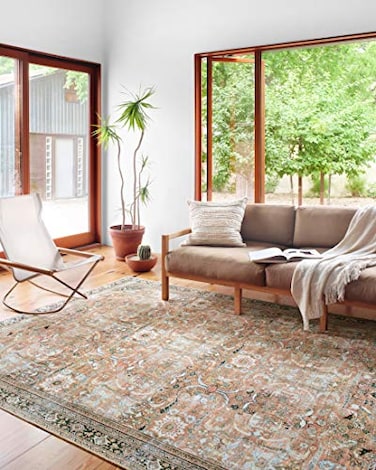 Loloi Wynter Collection WYN02 AuburnMulti 76 x 96 Area Rug 13 Thick Area Rug Soft Durable Printed Vintage Inspired Low Pile NonShedding Easy Clean Living Room Rug