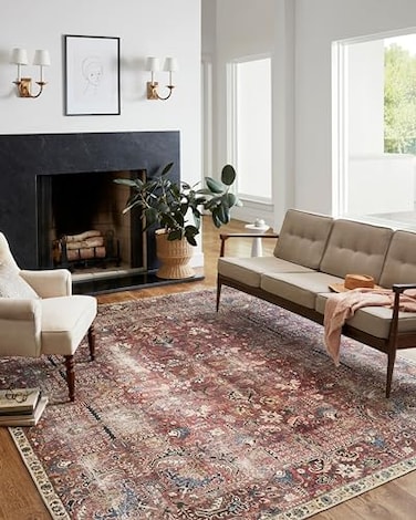 Loloi Chris Loves Julia Jules Collection JUL01 MerlotMulti 86 x 116 13 Pile Height Area Rug