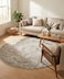Rugs.com Rugscom Oregon Collection Rug 5 Ft Round Beige LowPile Rug Perfect for Kitchens Dining Rooms