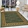 Antep Rugs Alfombras Modern Bordered 4x6 NonSkid NonSlip Low Profile Pile Rubber Backing Indoor Area Rugs Green 4 x 58