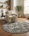 Rugs.com Rugscom Oregon Collection Rug 5 Ft Round Gray LowPile Rug Perfect for Kitchens Dining Rooms