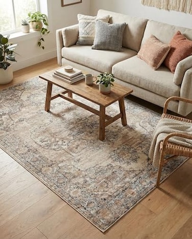 Rugs.com Rugscom Oregon Collection Rug 4 x 6 Ivory LowPile Rug Perfect for Living Rooms Large Dining Rooms Open Floorplans