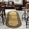 Antep Rugs Alfombras Modern Bordered 2x5 NonSkid NonSlip Low Profile Pile Rubber Backing Kitchen Area Rugs Brown 2 x 5 Oval