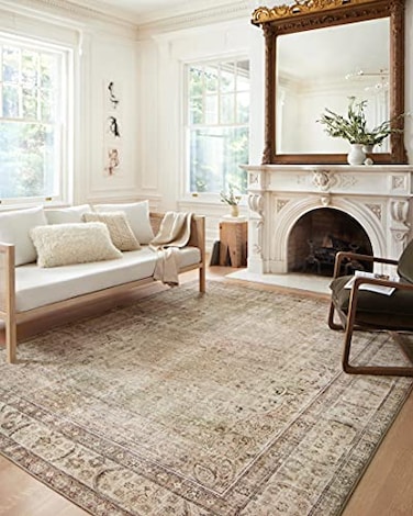 Loloi Margot Collection MAT01 AntiqueSage 76 x 96 Area Rug feat CloudPile NoShed Easy Clean Large Patterned Area Rug for Living Room Bedroom Dining Area