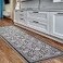 Antep Rugs Alfombras NonSkid NonSlip 2x7 Rubber Backing Floral Geometric Low Profile Pile Indoor Area Runner Rugs Gray Black 2 x 7
