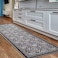Antep Rugs Alfombras NonSkid NonSlip 2x7 Rubber Backing Floral Geometric Low Profile Pile Indoor Area Runner Rugs Gray Black 2 x 7