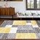 Rugshop Oslo Modern Yellow Area Rug Geometric Boxes Design Carpet with Jute Backing for Living Room or Bedroom 710 x 10