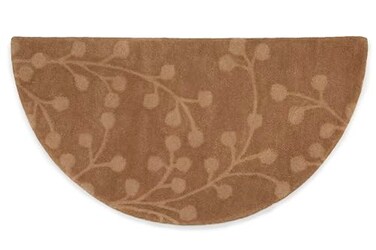 UniFlame Beige Branch Hand Tufted 100 Wool Hearth Rug 44 L x 22 W