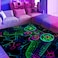 EISKBC Neon Gaming Area Rug 3D Blacklight Game Controller Carpet NonSlip UV Reactive Fluorescent Floor Mat Glow in The Dark Large Play Mat for Kids Game Room Playroom 47x70inch