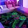 EISKBC Neon Gaming Area Rug 3D Blacklight Game Controller Carpet NonSlip UV Reactive Fluorescent Floor Mat Glow in The Dark Large Play Mat for Kids Game Room Playroom 47x70inch