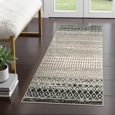 Nailttos Moroccan Washable Rug for Entryway 2x4 Black Distressed NonSlip Door Mat Indoor Entrance Soft LowPile Accent Rug Boho Area Rug for Bedroom Bathroom Kitchen