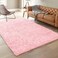 Ophanie Area Rugs Color Pale Pink Shape Rectangular Size 6 x 9 with Over 99 Pcs AntiSlip Long Strips Pattern