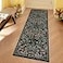 Moynesa Floral Kitchen Runner Rug 2x6 Runners for Hallways 6ft Non Slip Washable Soft Rug Runners Boho Botanical Ultra Thin Stain Resistant Carpet Runner for Bathroom Entryway Black