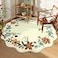 Lahome Floral Washable Round Area Rug Round Rug 5ft Soft NonSlip NonShedding Boho Circle Carpet for Bedroom Living Room Bathroom Nursery Kitchen Flore Beige