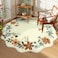 Lahome Floral Washable Round Area Rug Round Rug 5ft Soft NonSlip NonShedding Boho Circle Carpet for Bedroom Living Room Bathroom Nursery Kitchen Flore Beige