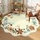 Lahome Floral Washable Round Area Rug Round Rug 5ft Soft NonSlip NonShedding Boho Circle Carpet for Bedroom Living Room Bathroom Nursery Kitchen Flore Beige