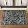 Wonnitar Moroccan Bathroom RugWashable 2x3 Small Bath Mat Boho Tribal Soft Kitchen Sink Mat NonSlip Geometric Entry Way Rug LowPile Indoor Carpet for Bedside Entrance Laundry Black2x3