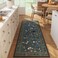 Rugcomf Runner Rug for Kitchen Non Slip 2x6 Washable Rugs with Rubber Backing Soft Floral Animal Cat Carpet Runner for Kitchen Laundry Bedroom Bathroom Pearl Gentian Blue