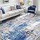 RELEANY Washable Area Rugs 5x7 NonSlip Modern Abstract Soft for Living Room Entryway Bedroom Kitchen Print Pattern Grey Blue GoldGolden