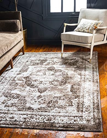 Unique Loom Sofia Collection Area Rug Salle Garnier 4 1 x 6 1 Rectangle Light Brown Brown