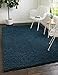 Unique Loom Solid Shag Collection Area Rug 5 1 x 8 Rectangle Sapphire Blue Navy Blue