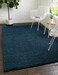 Unique Loom Solid Shag Collection Area Rug 5 1 x 8 Rectangle Sapphire Blue Navy Blue