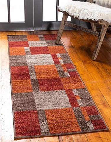 Unique Loom Autumn Collection Area Rug Providence 2 x 6 1 Runner Multi Beige