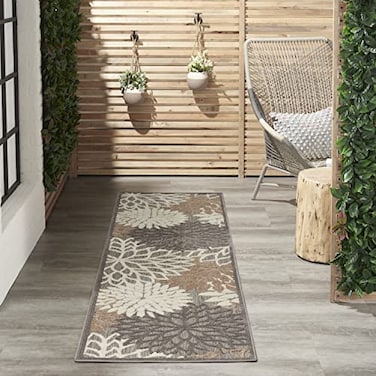 Nourison Home Aloha Natural 23 x 10 Area Rug Easy Clean Non Shedding Bed Room Living Room Dining Room Kitchen 10 Runner