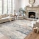 Art&amp;Tuft ArtTuft Washable Rugs 5x7 AntiSlip Backing 5x7 Area Rugs for Living Room Foldable Abstract Washable Area Rug5x7 Blue