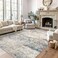 Art&amp;Tuft ArtTuft Washable Rugs 5x7 AntiSlip Backing 5x7 Area Rugs for Living Room Foldable Abstract Washable Area Rug5x7 Blue