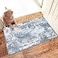 famibay 2x3 Runner Rug Modern Abstract Washable Rug Runners for Hallways Non Slip Faux Wool Carpet Runners for Kitchen Bathroom BedroomBlueGrey
